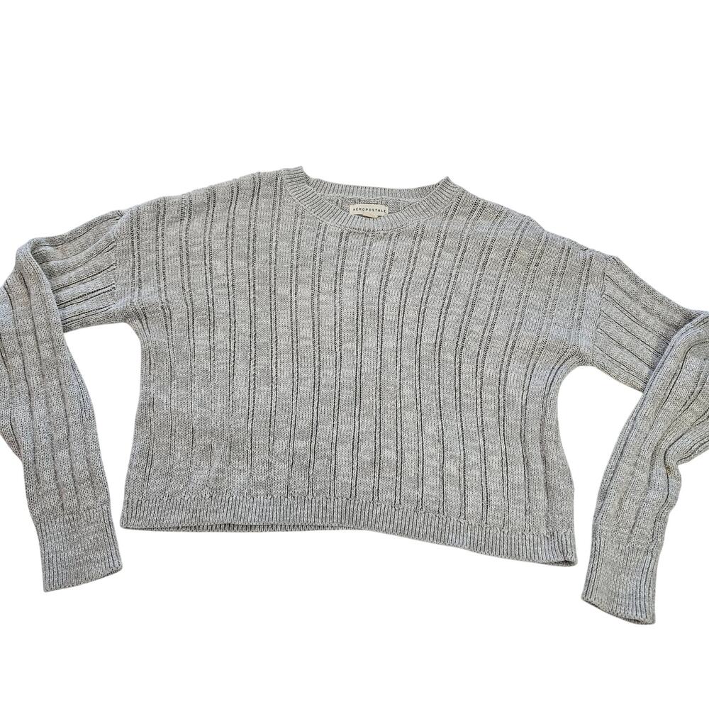 Aeropostal Men's Sweater Gray Large